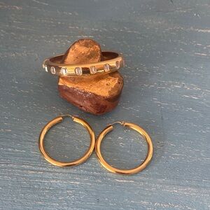 Vintage Joan Rivers bangle with QVC Bronze hoops